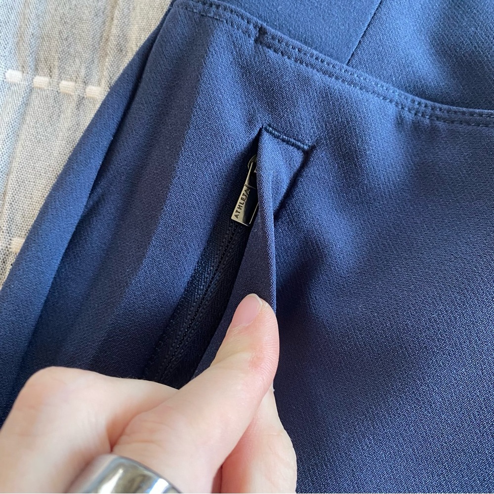 Athleta Navy Endless Pants Sz 0 Work Travel Athleisure Straight Leg High Rise - Picture 12 of 16
